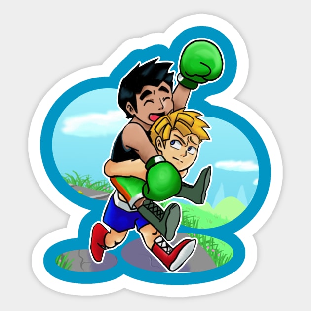 Little Mac Piggy Back Sticker by saradaboru